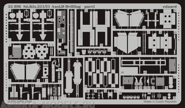 35896ED Фототравление: Sd. Kfz.251/21 Ausf. D Drilling 1/35