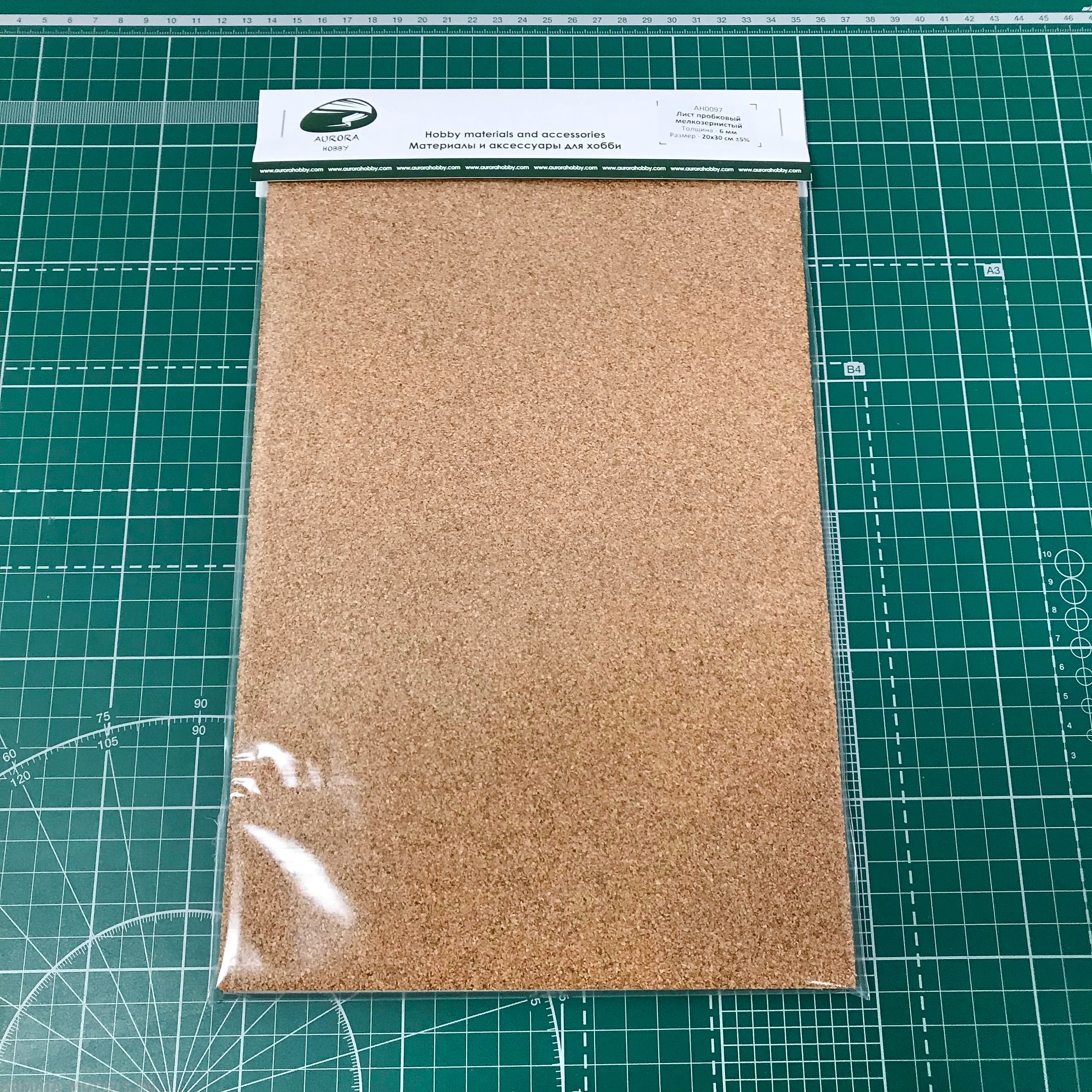 AH0097 Лист пробковый мелкозернистый [lt;1мм], 6 мм, 1 лист 20х30 см