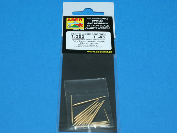 ABR-1:350-L-45  Дополнения для  Set of Barrels for Prinz Eugen class crusiers  203mm x 8; 105mm x 12  для  1/350