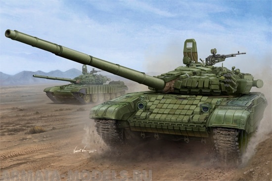 00925 Танк  Russian T-72B1 MBT (w/kontakt-1 reactive armor)   Trumpeter