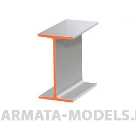 EVG274 Двутавр пластиковый 3,2х1,7 мм, 4 шт/уп.