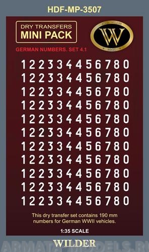 MP-3507 Немецкие номера для наземной техники. Сет 4.1 Сплошные, белые, высота 190 мм.