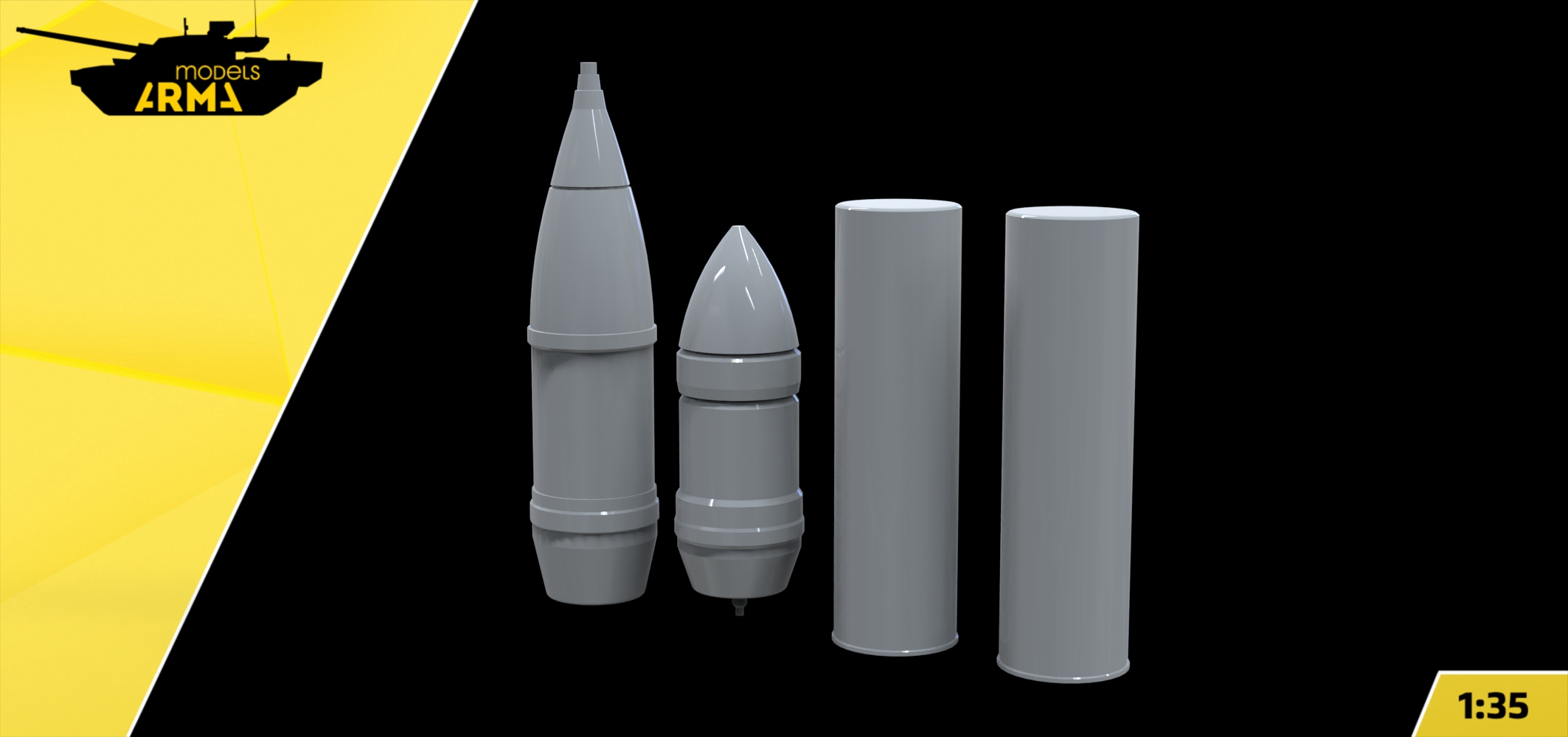 AM36071 Набор снарядов и метательных зарядов 152-мм 2 + 2 (Не для свободной продажи) Arma Models