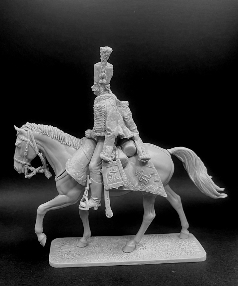 CHM-54338. Рядовой армейских гусарских полков, Россия 1796-1801 гг. (2 варианта голов). 54 мм. Материал - смола. Chronos Miniatures