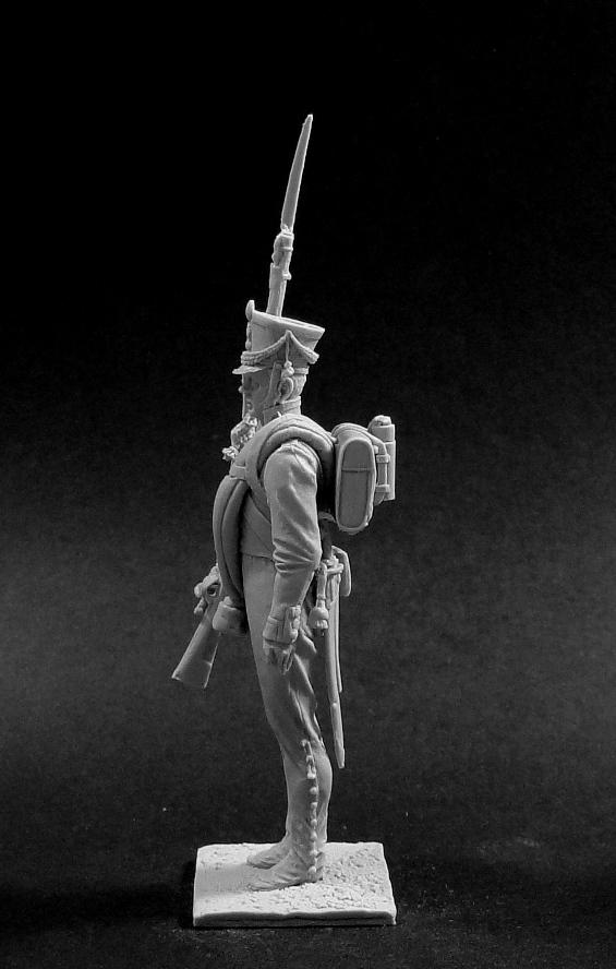 CHM-54218(M). Унтер-офицер пехотных (или егерских) полков, Россия 1812-14 гг. 54 мм. Материал - белый металл. Chronos Miniatures