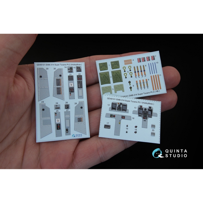 QD48101 3D Декаль интерьера кабины EMB-314 Super Tucano (для модели HobbyBoss)