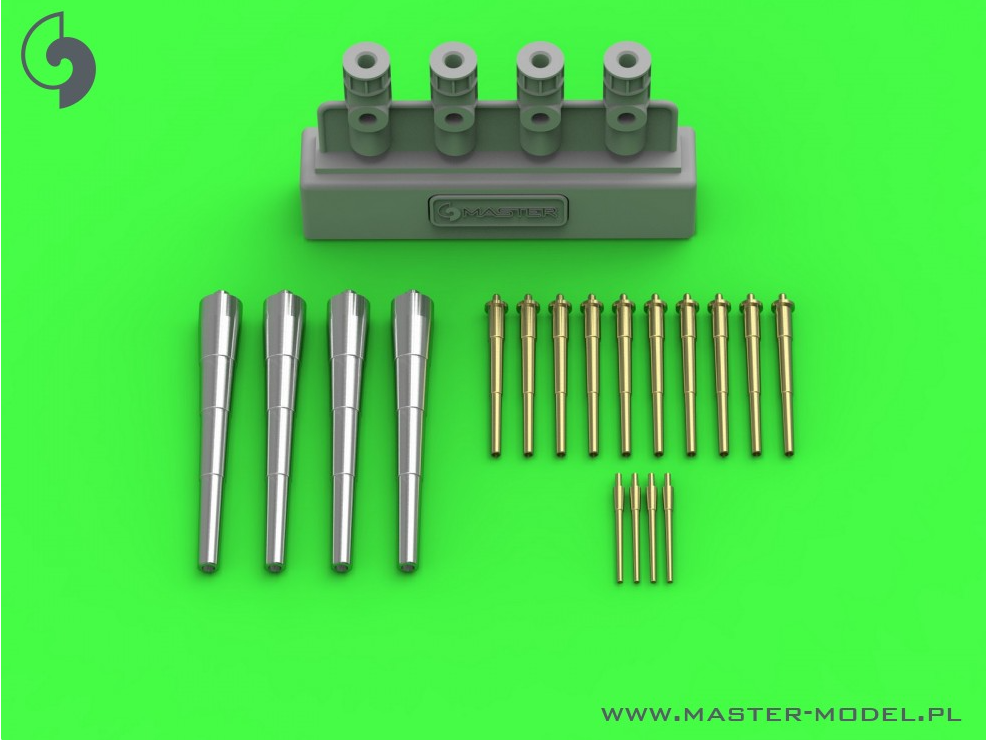 SM-350-107 Вооружение Шлезвиг-Гольштейн (1935 г.) - стволы 280мм (4шт), 150мм (10шт), 88мм (4шт) со смоляными креплениями (для комплекта Trumpeter)