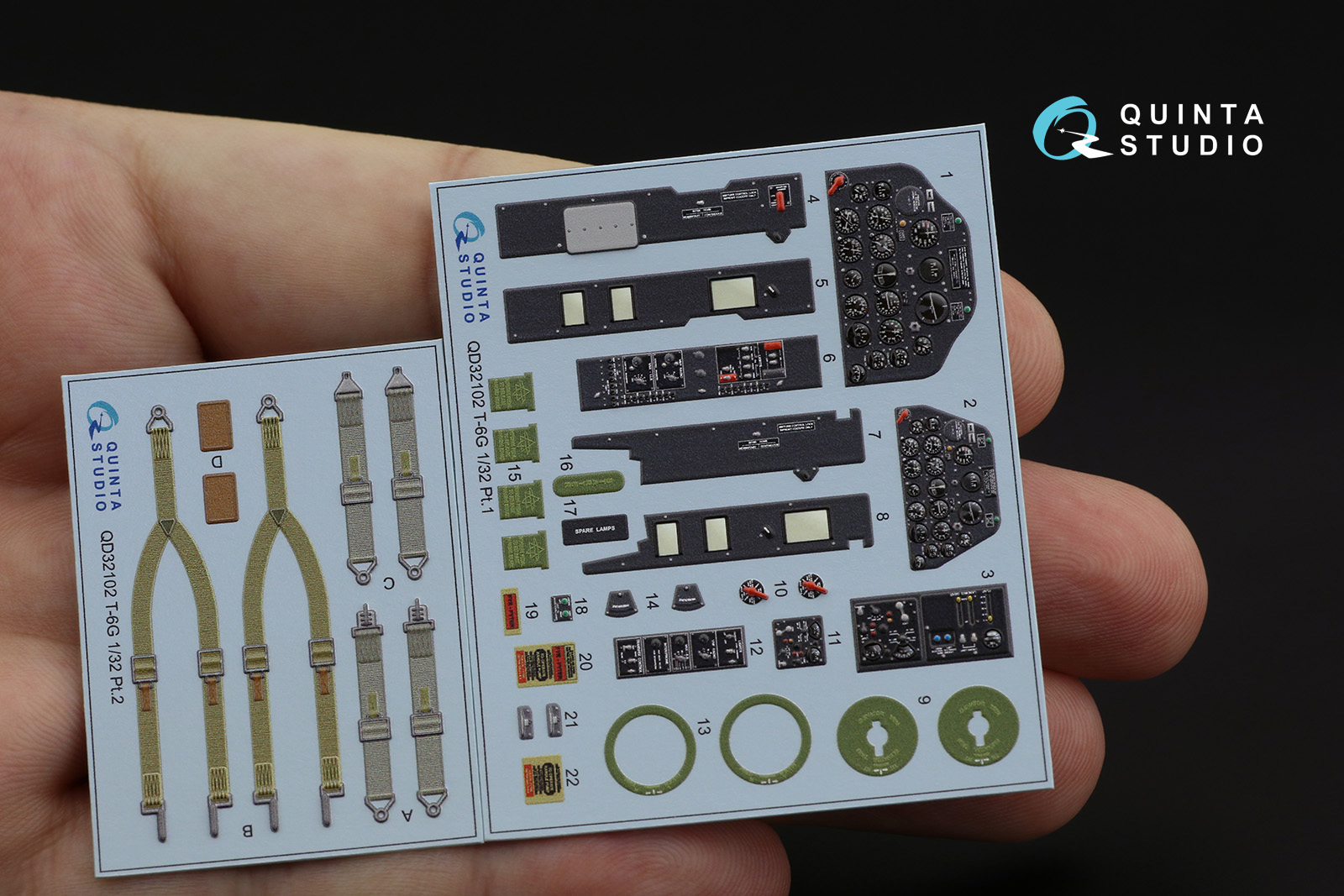 QD32102 3D Декаль интерьера кабины T-6G (Kitty Hawk)