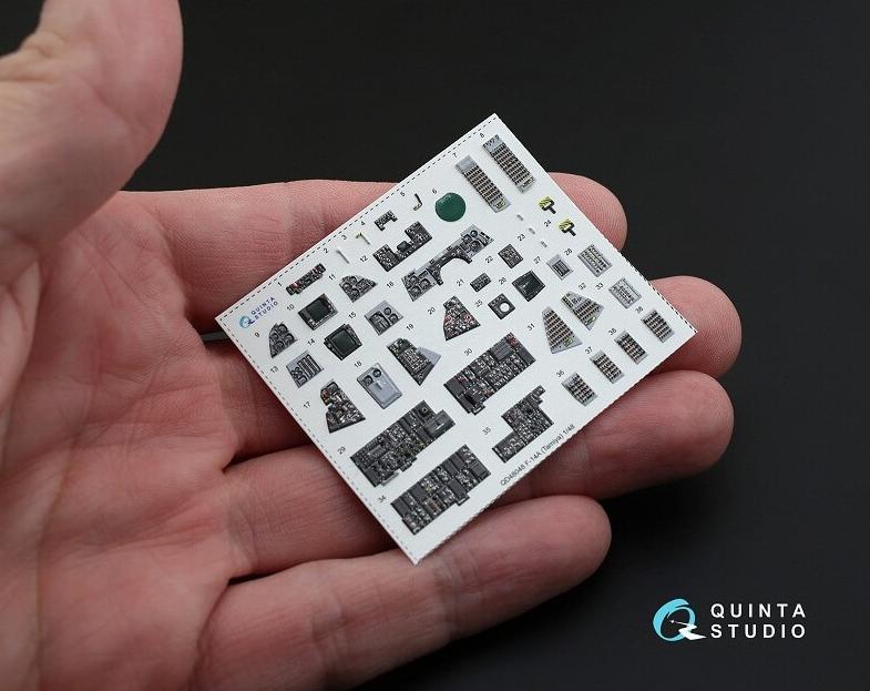 QD48048 1:48 3D Декаль интерьера кабины  F-14A (для модели Tamiya)