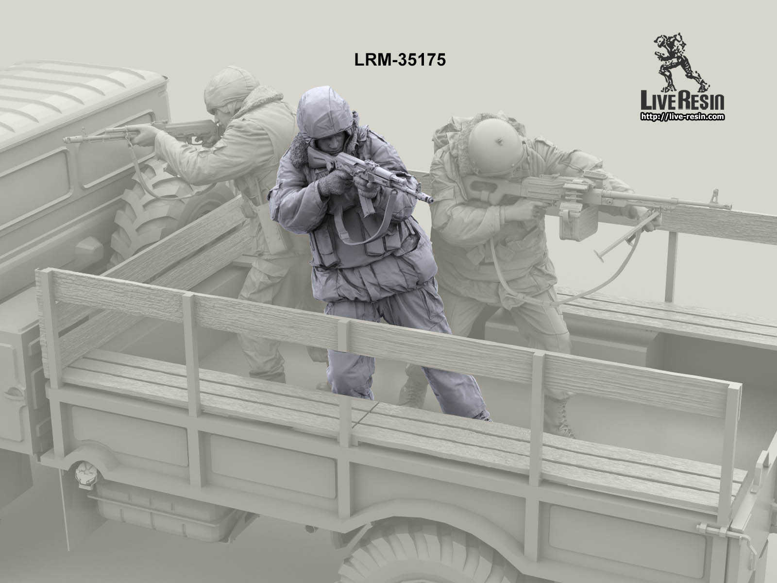 LRM35175 Военнослужащий ВВ, ведет огонь из АК-74 с рук, версия в шлеме ССШ-94 Live Resin