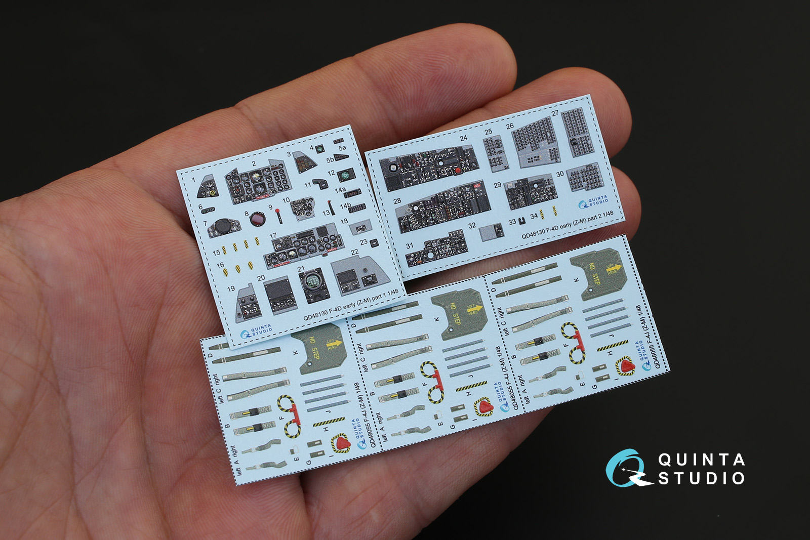 QD48130 1/48 3D Декаль интерьера кабины F-4D ранний ( для модели ZM SWS)