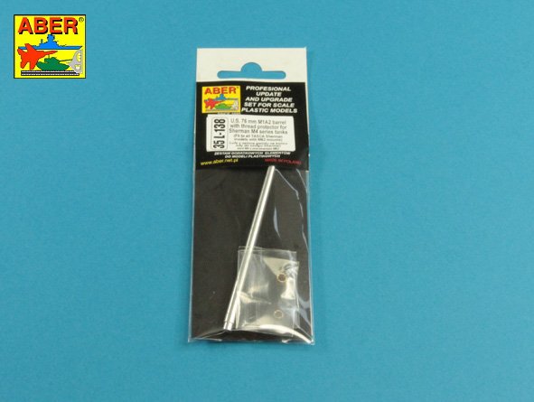 ABR-35-L-138  Дополнения для  U.S 76 mm M1A2 barrel  with thread protector for Sherman M4 series tanks with M62 mount для Tasca 1/35