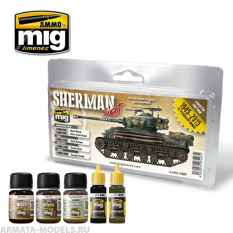 AMIG7427 Ammo Mig Набор для создания реалистичных эффектов (везеринга)  FURY SHERMAN SET