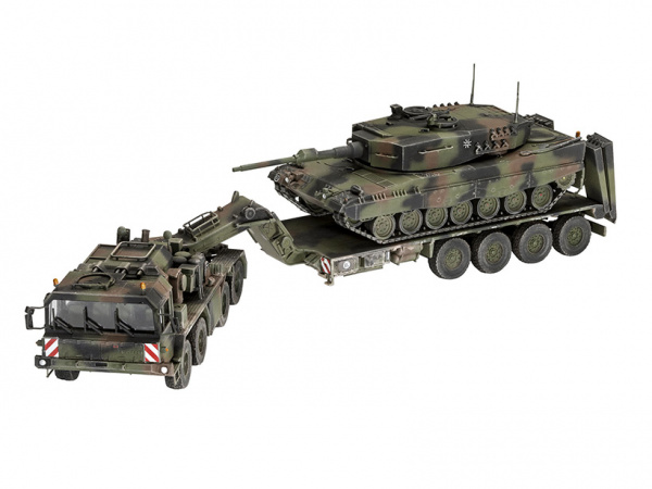 03311RE Немецкий тяжелый танковый транспортер SLT 50-3 Elefant + Leopard 2A4 Revell