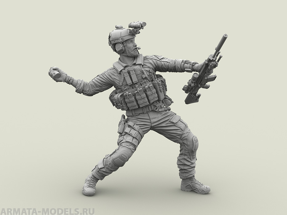 LF3D024 US NAVY SEAL #4 (a throw of M18 sniper with SCAR Mk20)