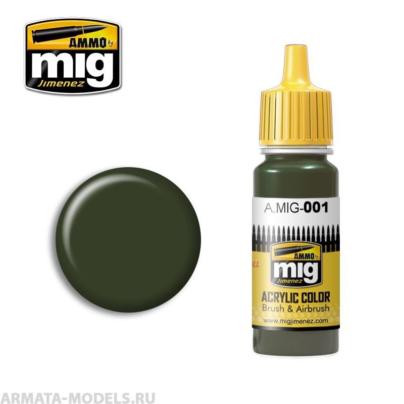 AMIG0001 Ammo Mig Акриловая краска RAL 6003 OLIVGR?N OPT.1 17 мл