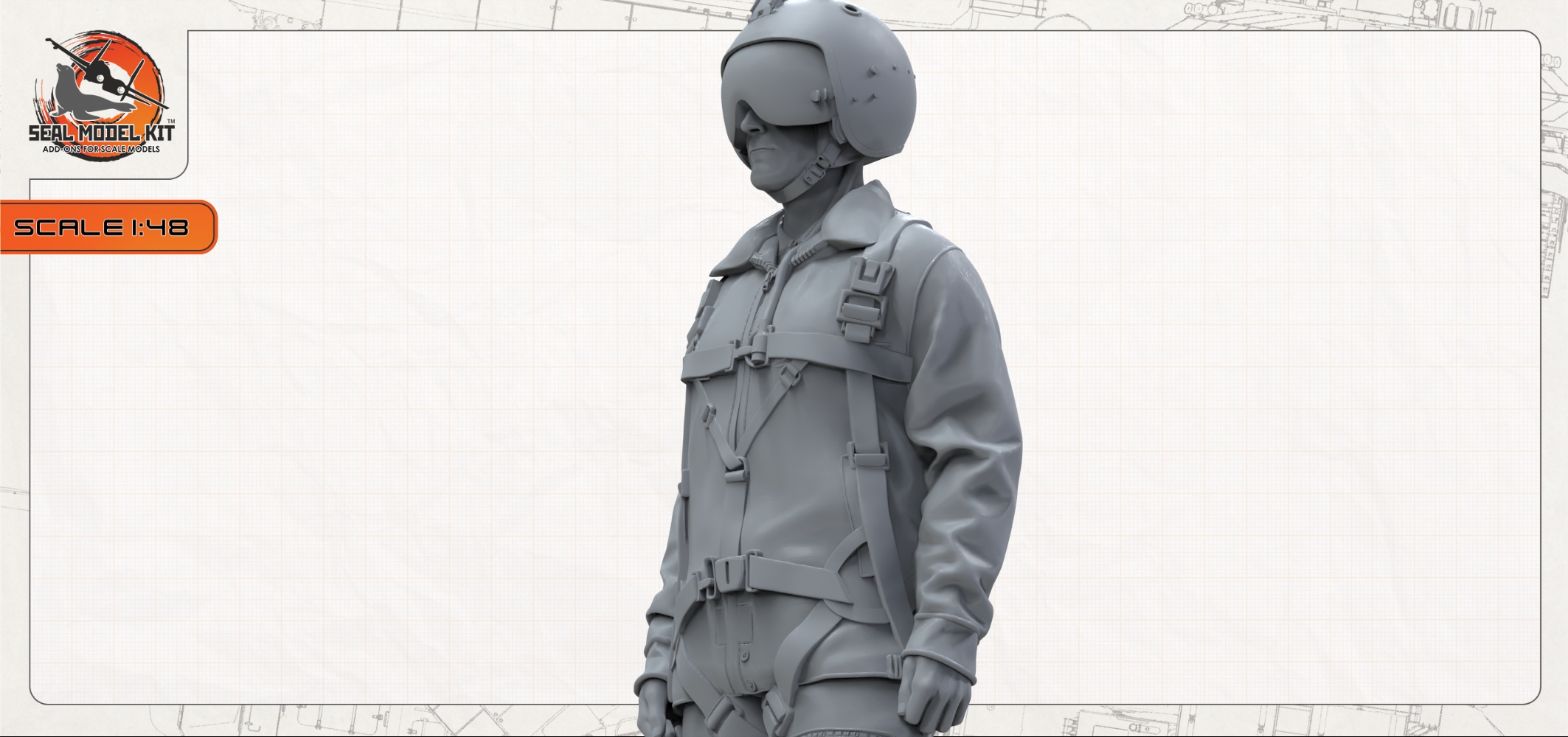 smk48079 Летчик в подвесной системе (Су-24, Су-25, Як-141) (Не для свободной продажи) Seal Model Kit