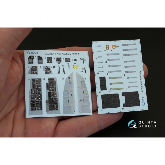 QD32021 1/32 3D Декаль интерьера кабины F-16C (для модели Academy)