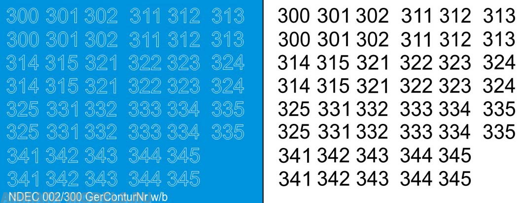 NDEC002/300 Современные бортовые номера на немецкую БТТ. Цвет – контур белый +черный