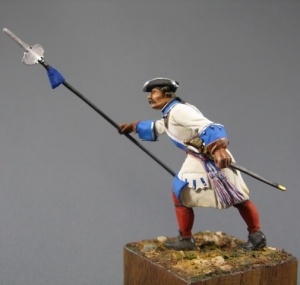 CHM-54106(M). Офицер армейских пехотных полков, Россия 1710-20 гг. 54 мм. Материал – белый металл
