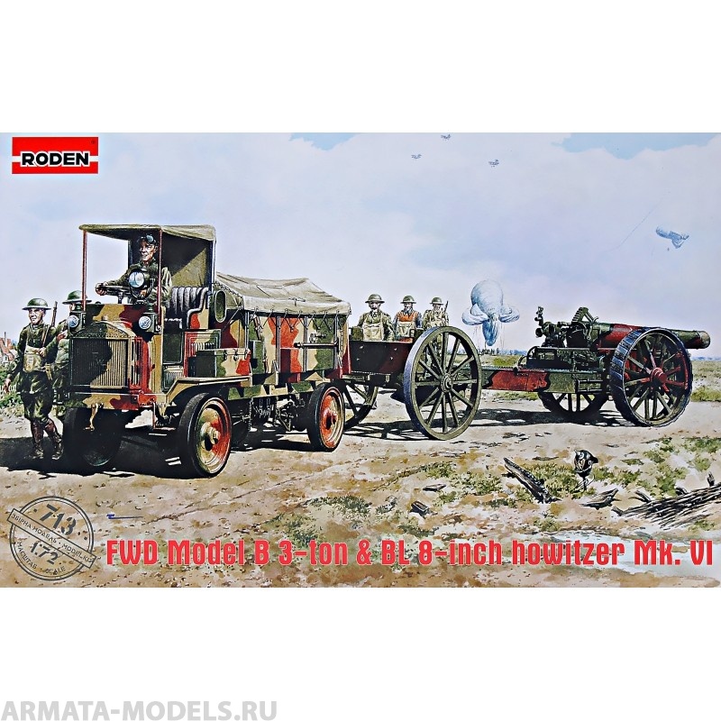Rod713 Бронеавтомобиль FWD Model B 3 ton & BL 8-inch howitzer Mk.VI Roden