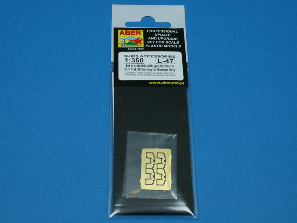 ABR-1:350-L-47  Дополнения для  Set of 16 pcs 2cm barrels for German Flakvierling 38 with shields для  1/350