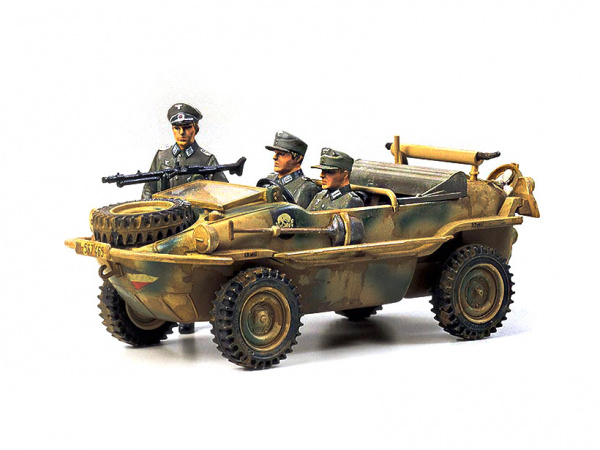 35003T Немецкий автомобиль - амфибия SCHWIMMWAGEN, с тремя фигурами. Tamiya