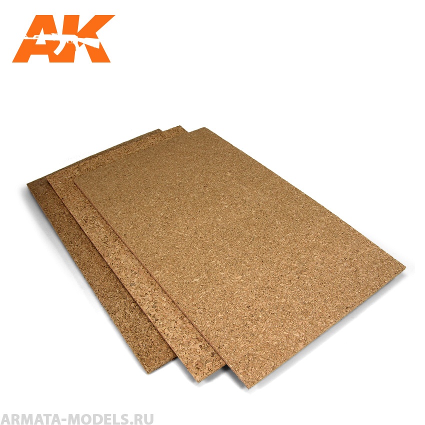 AK8046 Пробковый лист CORCK SHEETS - FINE GRAINED - 200 x 300 x 1mm (2 SHEETS)
