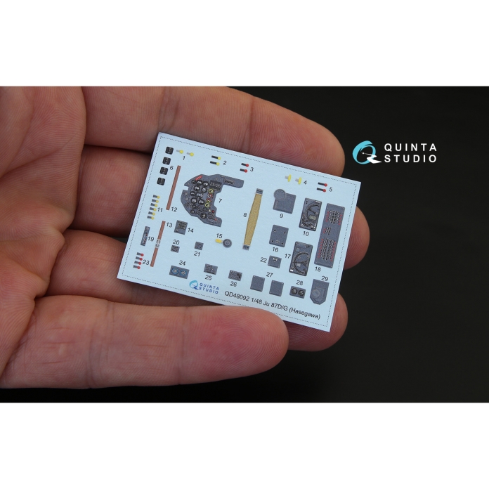 QD48092 3D Декаль интерьера кабины Ju 87D/G (для модели Hasegawa)