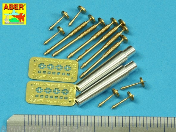 ABR-35-L-197  Дополнения для  Barrels for British WWI Tank Mk.V (Male, Female or Hermaphrodite) for 6 pdr (57mm) gun x 2pcs. 8mm Hotchkiss m.1909 x 6pcs. для Takom model 1/35