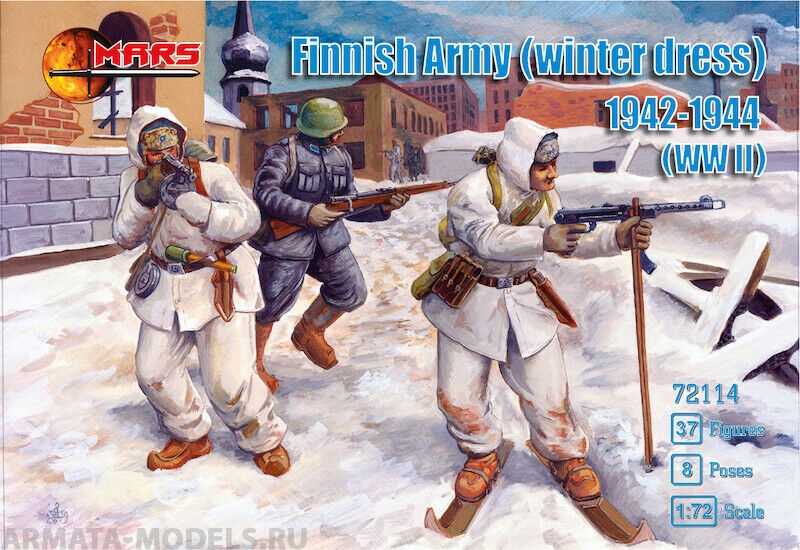 72114MR Набор фигур WWII Finnish Army Winter Dress 1/72 Mars, 1/72 Mars