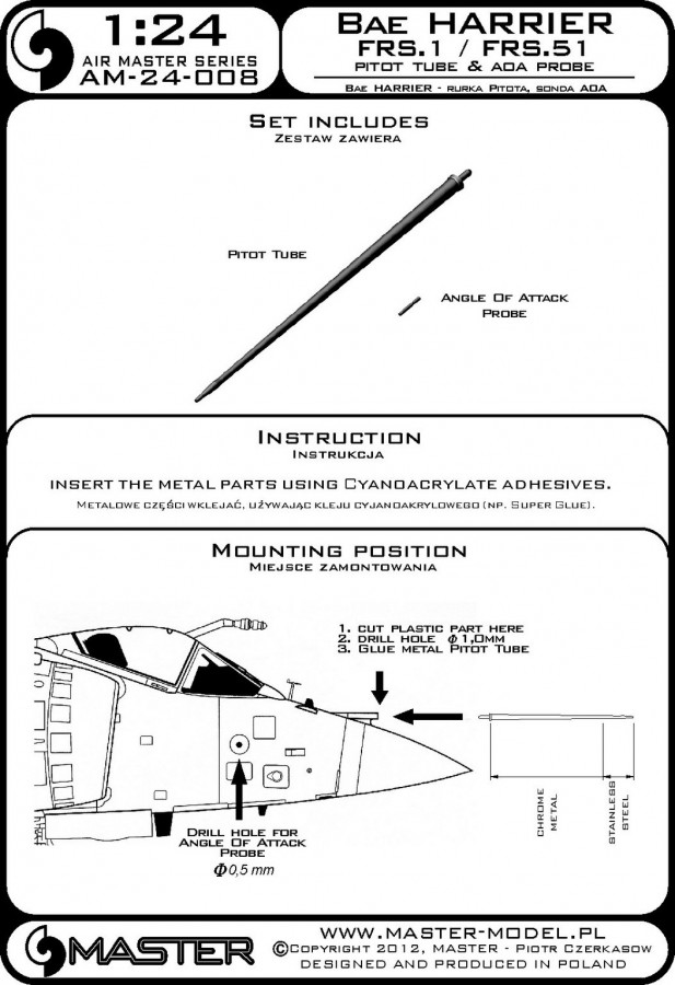 AM-24-008 Harrier FRS.1 / FRS.51 - Трубка Пито и датчик угла атаки