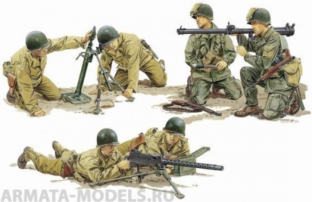 Набор фигурок 6198Д Солдаты US Army Support Weapon Teams Dragon