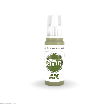 AK11374 Краска акриловая 3Gen Silver Grey No.28