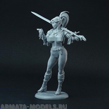 90-2n female elf mercenary naked