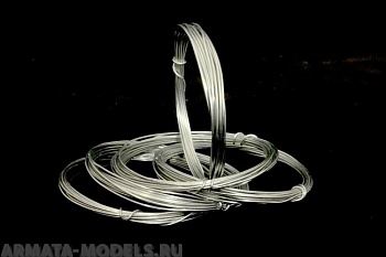 AH0165 Проволока стальная оцинкованная, диаметр 0.5 мм, 2 метра