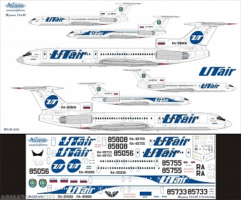 Т5М-006 Декаль для самолета Туполев Tu-154M ЮтАйр 1/144