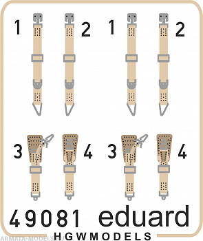 49081ED Комплект фототравления Seatbelts Luftwaffe WWII fighters SUPERFABRIC