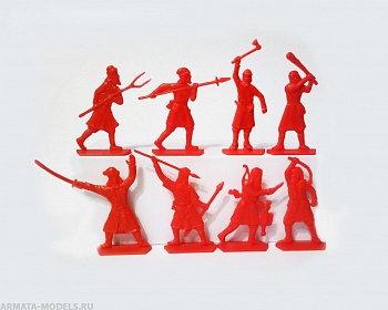 WAB003Red Набор фигур Крестьяне (красный)
