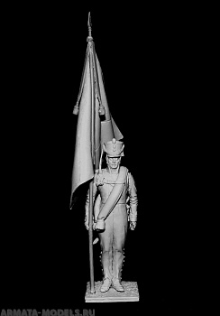 CHM-54154. Русский знаменосец пехотных полков, 1812-14 гг. 54 мм. Материал –  смола.