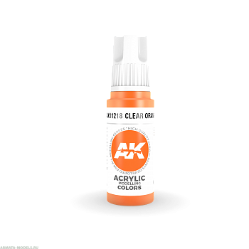 AK11218 Краска акриловая Clear Orange 17ml