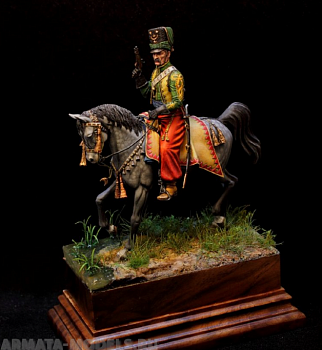 CHM-54180(M). Офицер эскадрона Литовских татар, Франция 1812-13гг. 54 мм. Материал - белый металл.