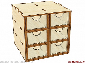 Mini-0010-37 Mini модуль-органайзер на 6 ящичков. 