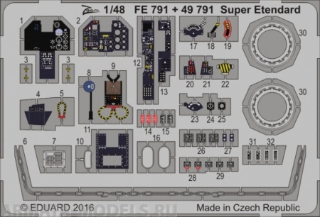 49791 Фототравление Super Etendard for AMK kit