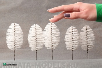 012ez002 Белые деревья для макета. H=9-11 см. Набор 5 шт.